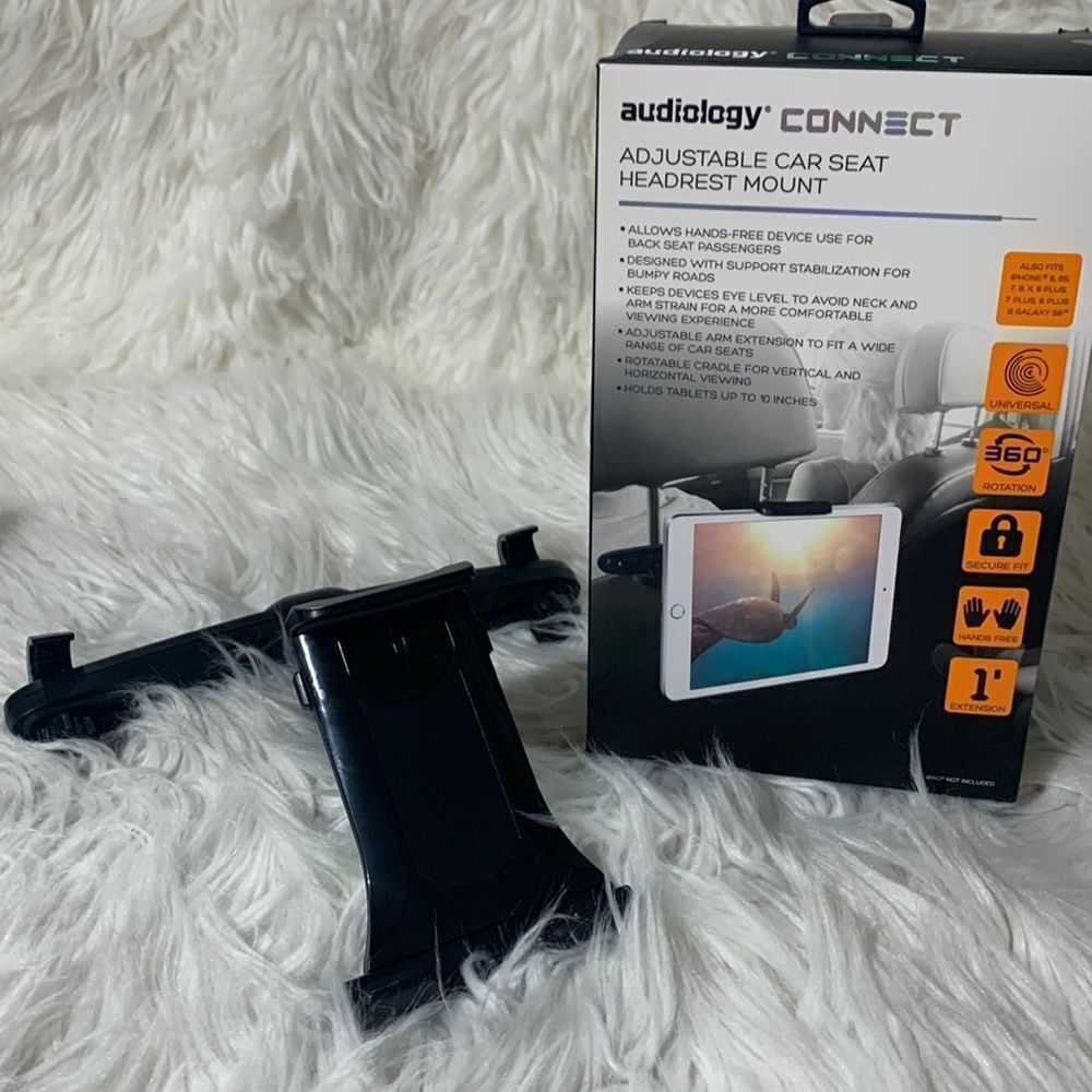 🟢3 items for $20——-AUDIOLOGY Connect adjustable car seat headrest mount NEW